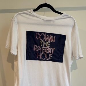 Murano White Graphic Tee with Navy Patch